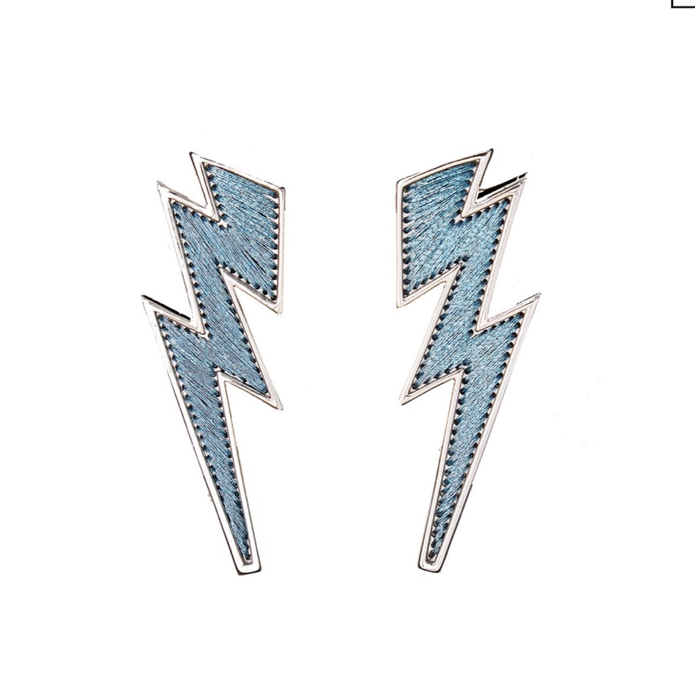 Mignonne Gavigan lightning bolt earrings blue